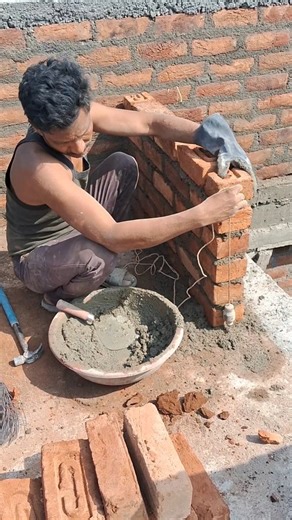 supper construction vlog on Instagram: "Brick Work Tips: Sahul Lagane Ka Sahi Tarika | Construction Hacks #construction #reelsinsta #instadaily Learn the art of perfect masonry! In this video, we show you the step-by-step process of laying bricks and using a plumb bob (sahul) to ensure your wall is 100% straight and durable. Whether you are a beginner or looking to sharpen your construction skills, these tips are essential for high-quality brickwork Laying the mortar and brick ​Checking vertical