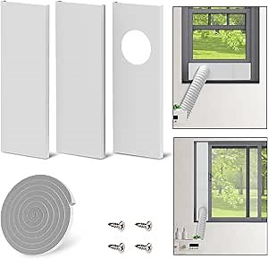 Mxclimate Dryer Vent Window Kit for 4" Hose,Adjustable Window Vent Kit Up To 47 Inches