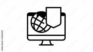 Password Protection Icon Animation Electronic Key And Fingerprint, Wifi Router And Computer, Smartphone And Folder Password