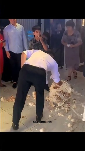 #Wedding cake fall down reactions never seen that before and after #edit