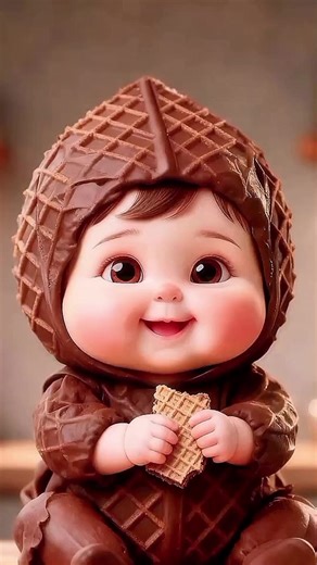 cute baby eating wafers ASMR