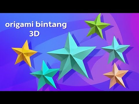 Cara membuat origami bintang 3D dengan mudah origami star easy