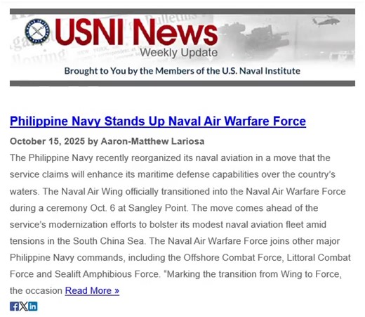 5.8K views · 41 reactions | Never miss a headline again – #subscribe to USNI News for free and get our latest headlines delivered straight to your inbox on a daily or weekly basis (or both!). Head on over to news.usni.org and scroll to the bottom to sign up. #StayInformed | U.S. Naval Institute | Facebook