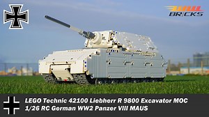 LEGO MOC-127054 [RC MOC] 1/26 RC German Panzer VIII MAUS - LEGO Technic 42100 Liebherr R 9800 Excavator MOC (Technic 2022)