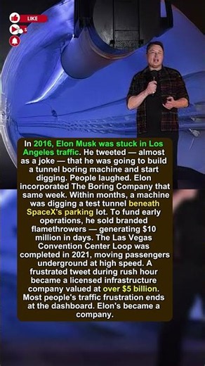 The Boring Company: How a Traffic Jam Became a $5 Billion Idea #elonmusk #nasa