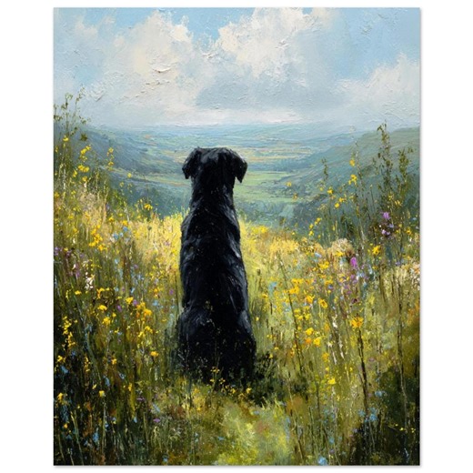 Black Labrador Dog Pet Portrait Poster, Labrador Oil Painting Memorial Print, Gift Idea for Labrador Owner, Cottagecore Dog Wall Art - Etsy