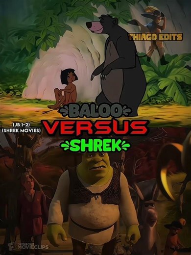 Baloo Vs Shrek #viralshort #edit #naoflopa #disney #dreamworks #fy #shrek #thejunglebook