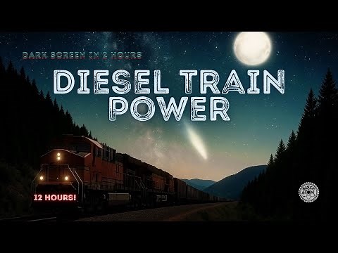 Diesel Locomotive Ambience ⨀ Steady Engine Load & Track Rumble for Relaxing Sleep ⨀ 12 Hours!