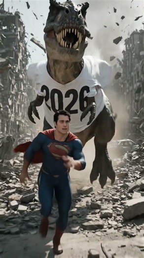 Trex Chasing Superman #tiktokeffects