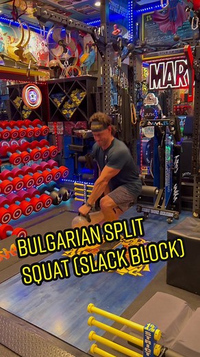 Bulgarian Split Squat (Slack Block) | #bulgariansplitsquat #slackblock #tidaltank #legday #garagegym #fitness