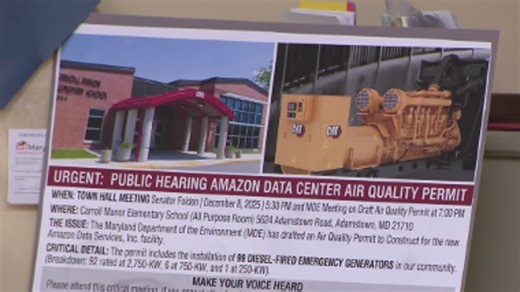 Frederick County residents voice concerns over Amazon's plan to install diesel generators