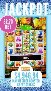 The winning continues at Tachi! 🤩One of our lucky guests just won a $4,946.94 jackpot on a $2.70 bet playing ➡️Mayan Chief Boosted Great Stacks slot machine 🎰. Hurry to Tachi for your chance to win big!💰 #TachiPay$ #vegasinthevalley #fresno #bakersfield #SLO #PASO #visalia #lemoore #casino #centralvalley #tachi #tachipalace #bingo #blackjack #livemusic #restaurants #goodeats #slots #🎰 #jackpot | Tachi Palace Casino Resort