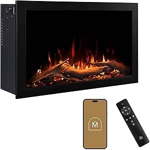 Modern Ember Highmark Traditional 26 Inch Built-in Smart Electric Fireplace Insert | Alexa/WiFi Enabled - Remote Included | Electric Firebox Heater with Multi-Color Flames | 1500W