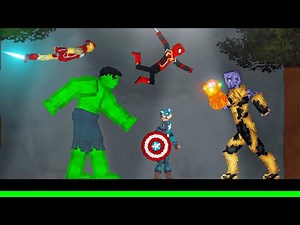Avengers vs Thanos Epic Battle on Acid Sea in People Playground