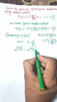 Solution of T(n)=T(2n/3)+1 using Master Method in Data structure and Algorithm | #yshorts #education