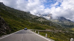 Scenic alpine drive over Furka Pass Switzerland (4K)