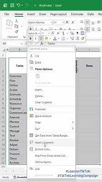 Create task tracker to achieve goals timely #excel #exceltips #exceltutorial