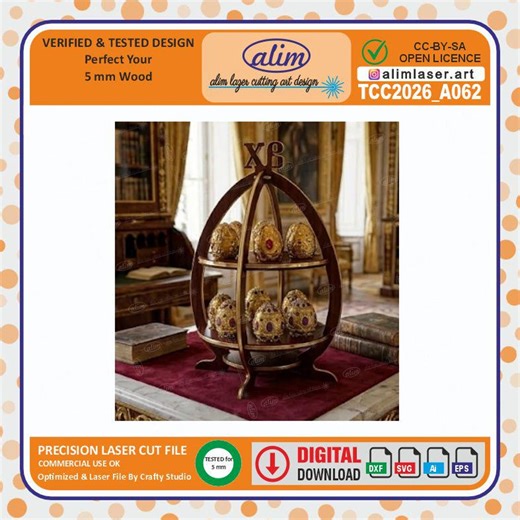 Easter Egg Stand Laser Cut File, 2-tier Orthodox Display Holder (digital Download) - Etsy UK