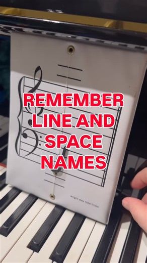 Bonnie Debu’s Piano Studio on Instagram: "This note finder is in my studio equipment list in my Amazon store in the bio. Enjoy! Each staff has five lines and four spaces. Bass clef GBDFA - gummy bears drop from airplanes ACEG - All cows eat grass. Treble clef EGBDF – empty garbage before dad flips. FACE - spells face, of course"