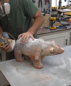 Carving A BEAR out of EPOXY & WOOD 🧸 #woodcarving | BM Sculptures