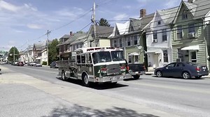 Engine 45 responding to Chambersburg Waste Paper Co, Inc. for the building fire. Bailer on fire inside the building. | Franklin Fire Company