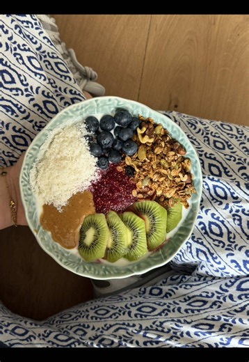 Coconut Yogurt Bowl with Plum Chia Pudding & Granola
