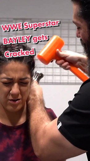 @wwe @wwwbayley gets hammered and Cracked up!#chiropractic #wwe #asmr #bayley #relax