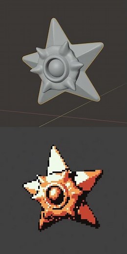 blender pixel art sprite from 3D model!