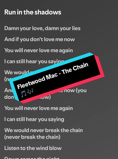 Fleetwood Mac - The Chain 🎵🎶 #Music #Lyrics #Spotify #FleetwoodMac #TheChain
