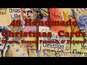 How I Make Handmade Christmas Cards (Drawing, Screen Printing & Watercolor) | Classic Movie Designs