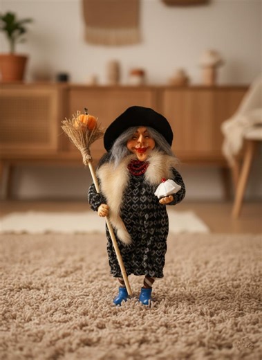 Good Luck Kitchen Witch Doll for Home Decor, Fairy Witch Figurine With Broom and Hat - Etsy Canada