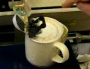 ラテアートを描く専用プリンタ