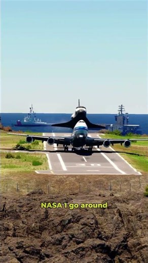 Rare NASA Shuttle 747 go around with Space Shuttle on top #aviation #nasa #usa
