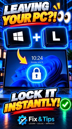 How to Lock Your Windows 11 PC Instantly 🔒 #shorts