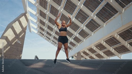 Muscular plus-size woman, embodying strength, determination, and body positivity with intense gaze .