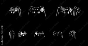 Double layer loop rotation design, with alpha mask. Set of objects for video design.