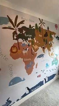 Kids Room Map Wallpaper Transformation #everwallpaper