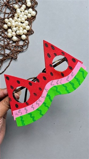 Watermelon design goggle craft ideas for kids #craft #youtubeshorts #kids #art #craft #goggle #diy