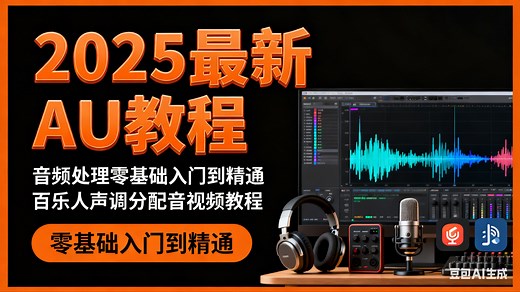 【2025最新AU教程⚡】Audition从小白到大师一套通关！音频处理×混音×人声分离×配音剪辑全搞定，百万调音师都在学的保姆级课程！