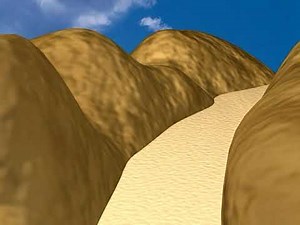 流水侵蚀成峡谷，Canyon formation