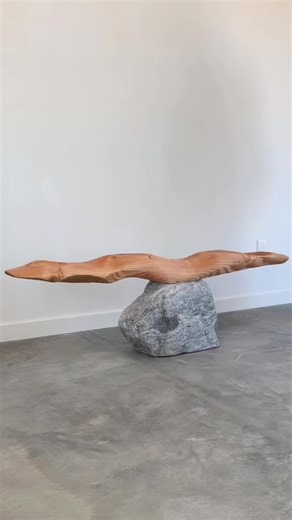 Bonsai Garden Creation with Rocks and Old Wood Beam