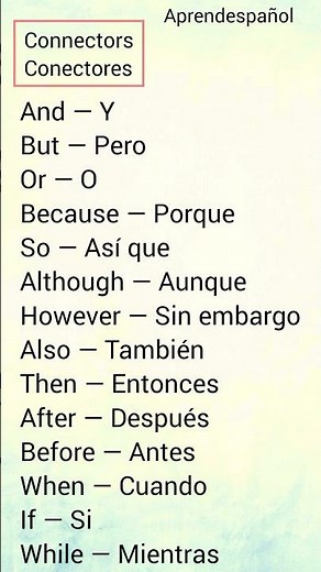 Connectors- Conectores #spanish