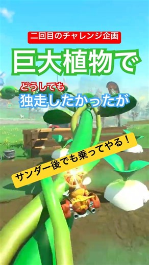 【25 秒動画】ハッチン！巨大植物にまた乗ってみた！【マリオカートワールド/Mario Kart World】#109