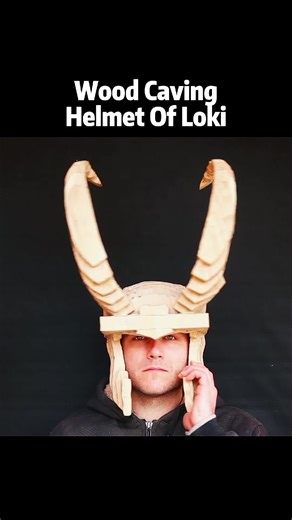 Woodtunring Carving Helmet Of Loki . . . . #woodworking#woodworkingtips #woodwork #woodworkingprojects #howitsmade