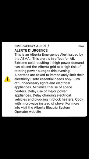 Edmonton weather: Extreme cold prompts electricity grid alert; Saturday, Sunday morning to be the coldest 🥶❄️ Tonight,Saturday,(7pm) an Alberta Emergency Alert was issued advising Albertans to cut back on electricity consumption. 🥶🥶🥶🥶🥶🥶🥶🥶🥶Edmonton, Alberta, Canada January 2024 -60 Degrees Celsius Tonight #PolarVortex #Cold #ItsColdOutside #Edmonton #Alberta #Canada #January2024 #StayWarm #ExtremeWeather #DangerousColdSnap #BundleUp #Brrrrrr #BeSafe #ColdWeatherAlert