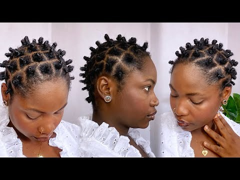 Easy BANTU KNOTS Protective Style On Short Natural Hair