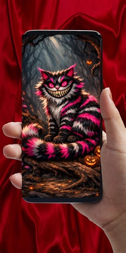 Spooky Cheshire Cat Live Wallpaper | Halloween Gothic Phone Background - Etsy