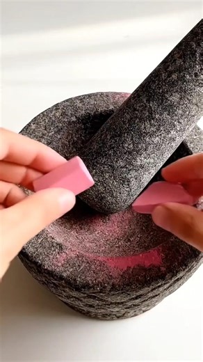 Satisfying Pink Chalk Crushing on Stone | Relaxing ASMR Powder Making#relaxingvideo #oddlysatisfying