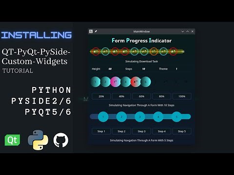 Python Installing QT-PyQt-PySide-Custom-Widgets | GUI | UI | PySide | PyQt | QT Designer | Extension