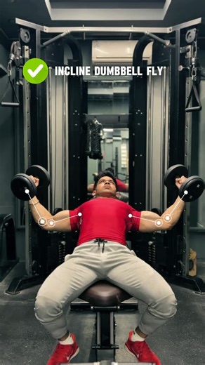 Davin Khanna on Instagram: "⚠️ Most people mess up incline fly exercise. ✅Incline dumbbell flys for upper chest: • Deep stretch = more growth • Constant tension • Better chest detail Control the negative. Don’t ego lift. Save & try this. Chest, workout tips, fat loss, muscles, legs, biceps, triceps, diet, muscle gain, diet plan #bíceps #tricep #longhead #armsworkout #musclegains"